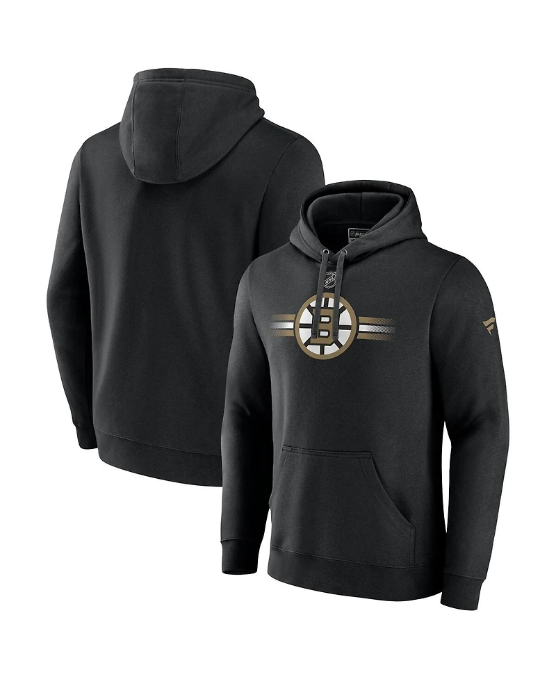 Fanatics Men's Black Boston Bruins Secondary Logo Pullover Hoodie