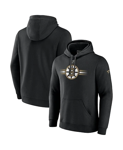 Fanatics Men's Black Boston Bruins Secondary Logo Pullover Hoodie