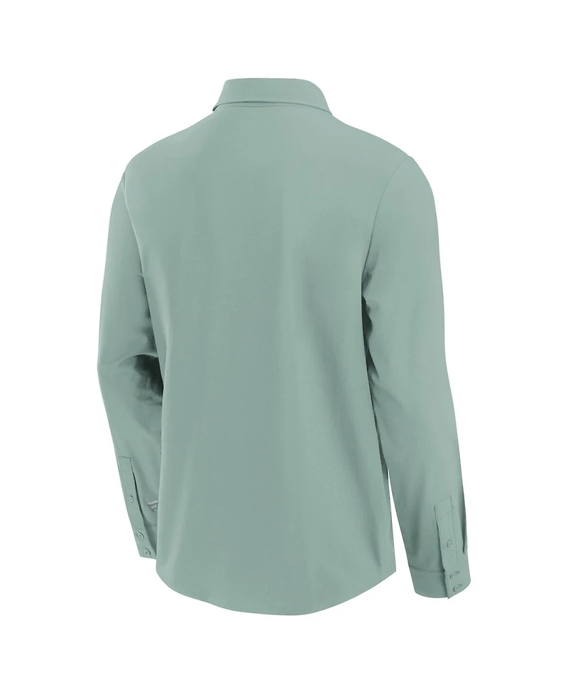 Fanatics Men's Green Seattle Mariners Front Office Long Sleeve Button-Up Shirt