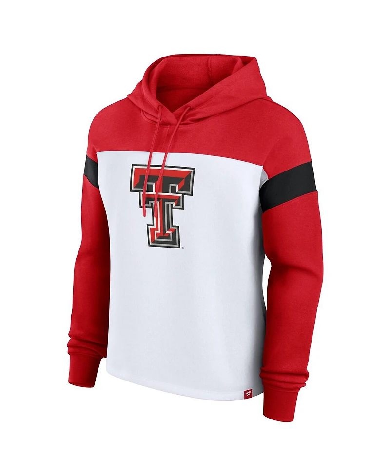Fanatics Women's White/Red Texas Tech Red Raiders Primary Logo Pullover Hoodie
