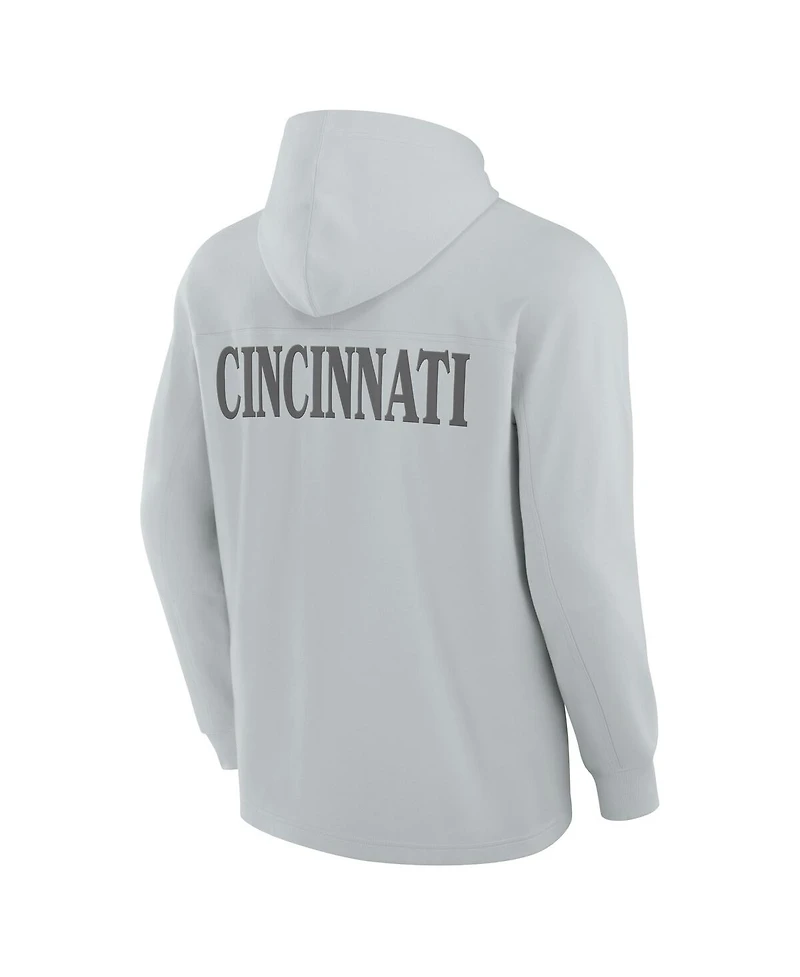 Fanatics Men's Gray Cincinnati Bengals Elements Blaze Tri-Blend Long Sleeve Hoodie T-Shirt