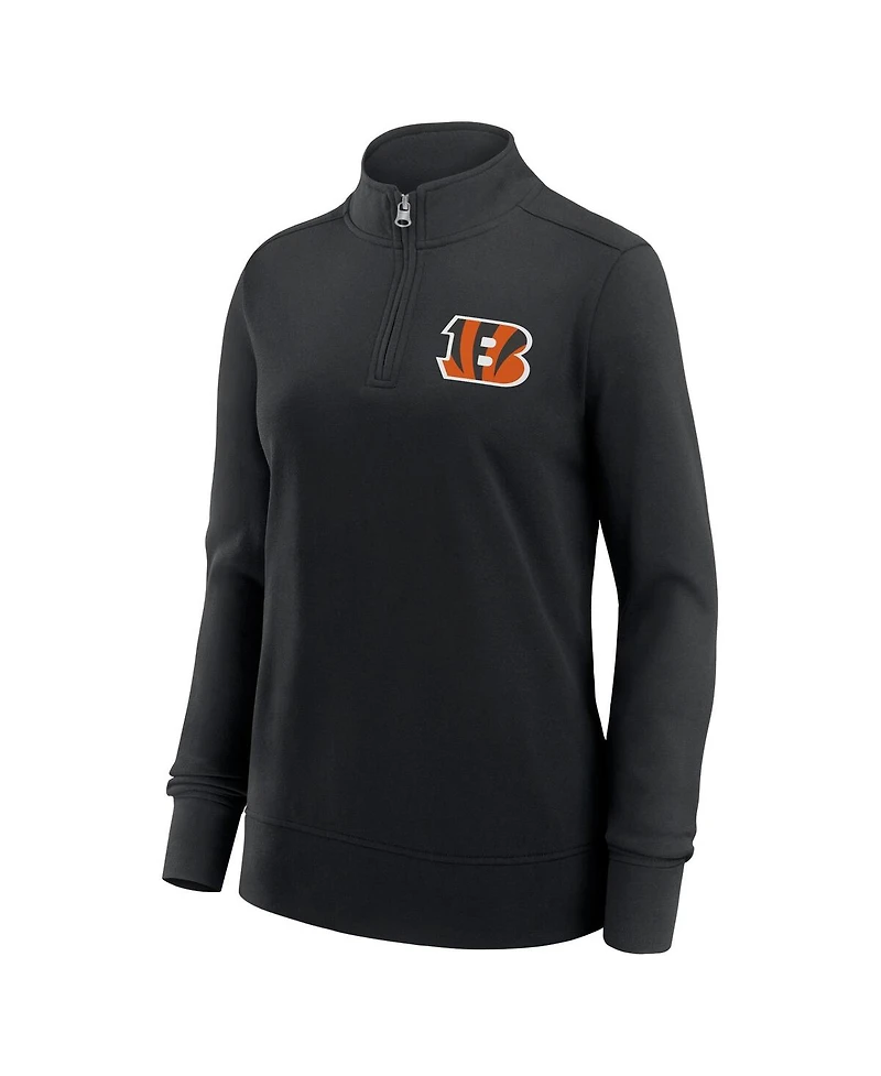 Logo Athletic Women's Black Cincinnati Bengals Velocity Quarter-Zip Jacket