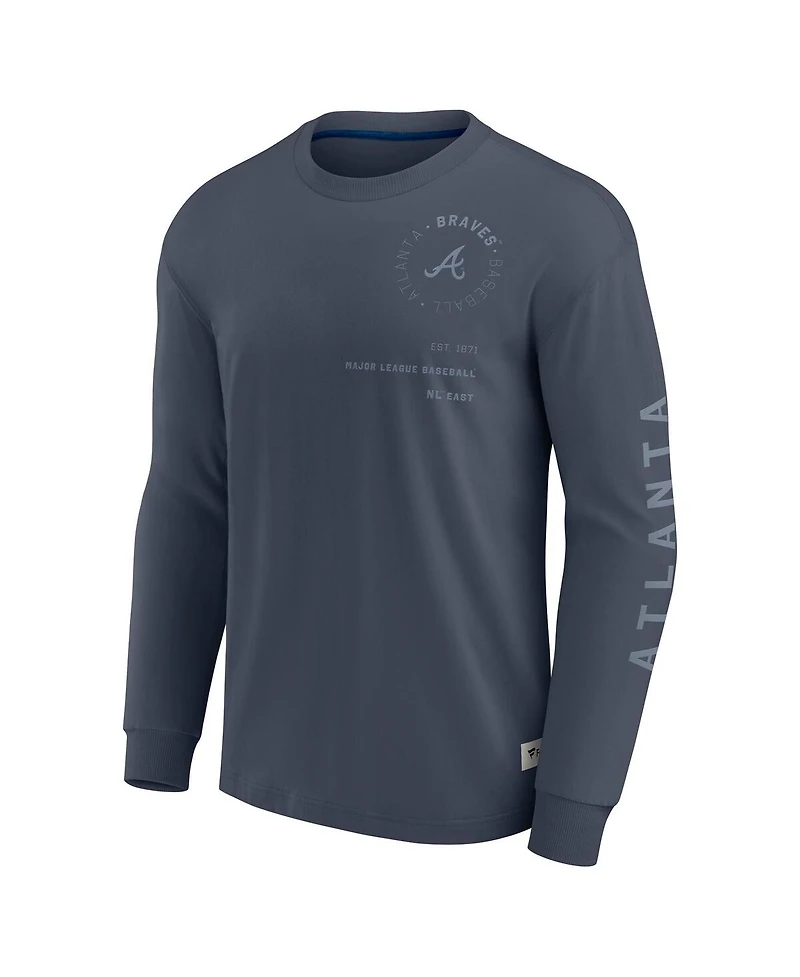 Fanatics Men's Blue Atlanta Braves Elements Future Ground Tonal Info Long Sleeve T-Shirt