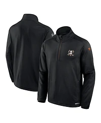 Fanatics Men's Black Anaheim Ducks Authentic Pro Rink Quarter-Zip Sweatshirt