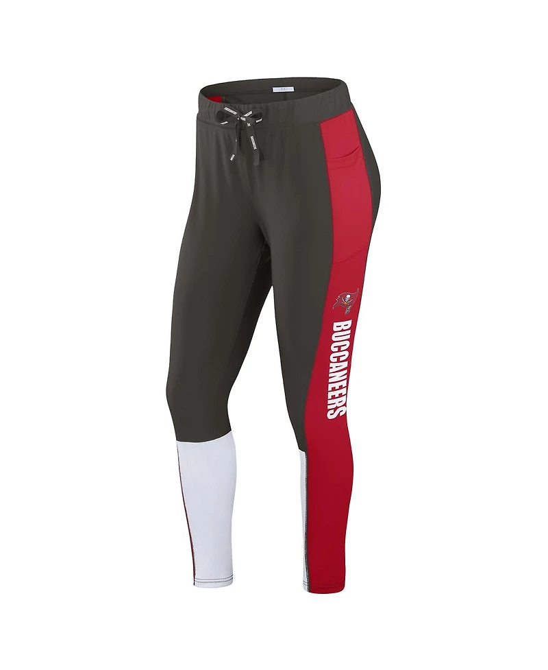 Wear by Erin Andrews Women's Pewter/Red Tampa Bay Buccaneers Color-Block Leggings