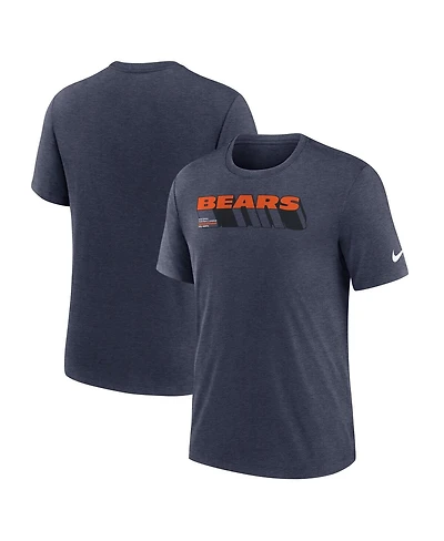 Nike Men's Heather Navy Chicago Bears Long Pass Tri-Blend T-Shirt