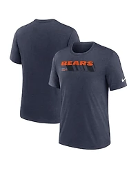 Nike Men's Heather Navy Chicago Bears Long Pass Tri-Blend T-Shirt