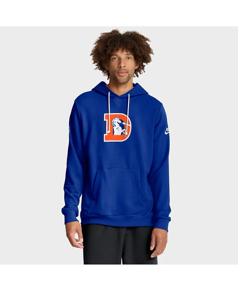 Nike Men's Royal Denver Broncos Sideline Offensive Set Play Performance Pullover Hoodie