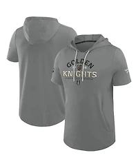 Fanatics Men's Gray Vegas Golden Knights 2025 Stanley Cup Playoffs Authentic Pro Road Performance Short Sleeve Pullover Hoodie