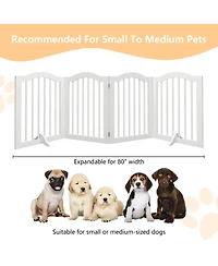 Streamdale Furniture Tall Foldable Wooden Pet Gate with Support Feet