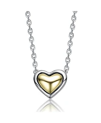 Rachel Glauber Two-Tone Sleek Heart Pendant Necklace