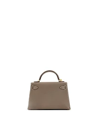 Pre-Owned Hermes Kelly 20 Handbag Grey Madame with Gold Hardware