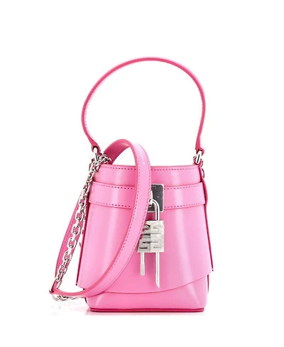 Pre-Owned Givenchy Micro Gv Shark Lock Bucket Bag Leather