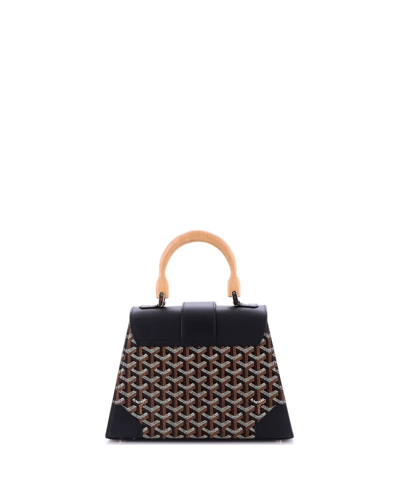 Pre-Owned Goyard Pm Saigon Top Handle Bag Coated Canvas with Leather