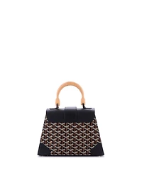Pre-Owned Goyard Pm Saigon Top Handle Bag Coated Canvas with Leather