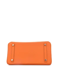 Pre-Owned Hermes Birkin 30 Handbag Orange Epsom with Palladium Hardware