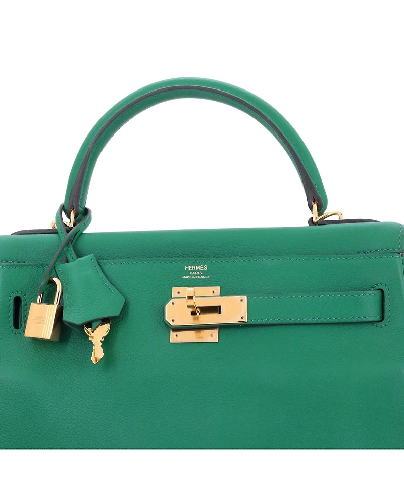 Pre-Owned Hermes Kelly 28 Handbag Evercolor with Gold Hardware