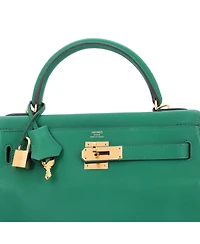Pre-Owned Hermes Kelly 28 Handbag Evercolor with Gold Hardware