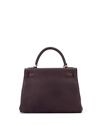 Pre-Owned Hermes Kelly 28 Handbag Brown Togo with Gold Hardware