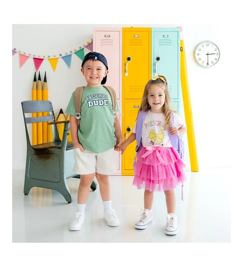Sweet Wink Little and Big Girls Preschool Pencil Bow Short Sleeve T-Shirt