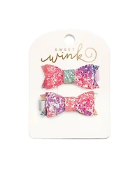 Sweet Wink Girls Rainbow Ombre Bow Clip Set