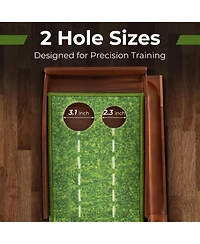 Mecale Golf Putting Mat Practice Training Aid with Auto Ball Return and 2/3 Hole Sizes