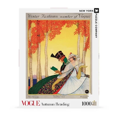 New York Puzzle Company Autumn Reading 1000 Piece Puzzle