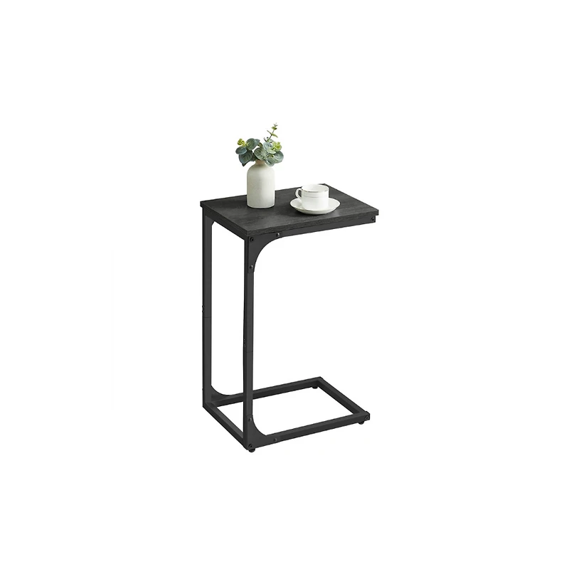 Slim C-Shaped End Table for Sofa or Bedside Use, Ideal as Snack Tv Tray