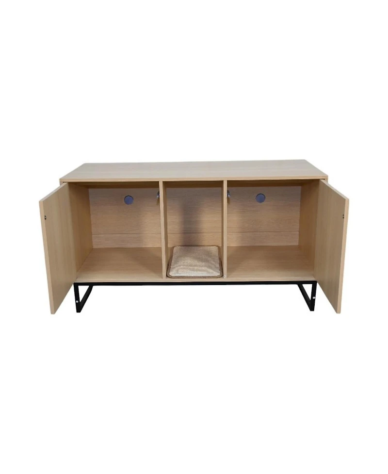 Streamdale Furniture Modern Wooden Cat House with Scratching Mat - 47.64" x 21.46" x 25.98" 76.4 lbs
