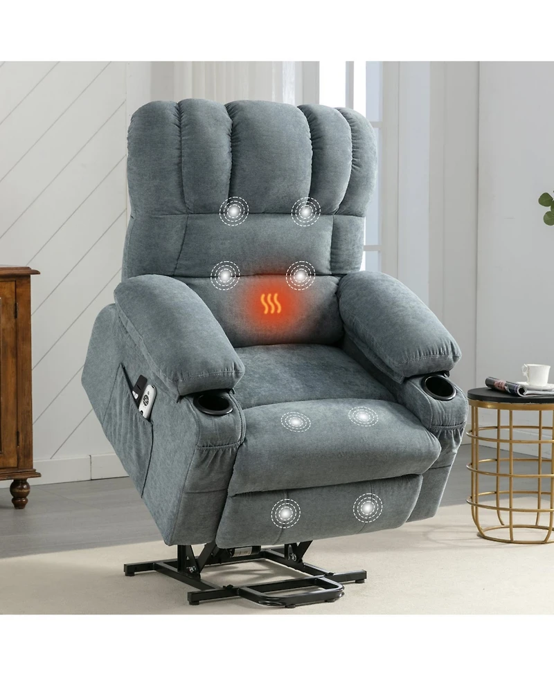 Streamdale Furniture Electric Massage Lift Chair w/ Heat & Usb - Blue