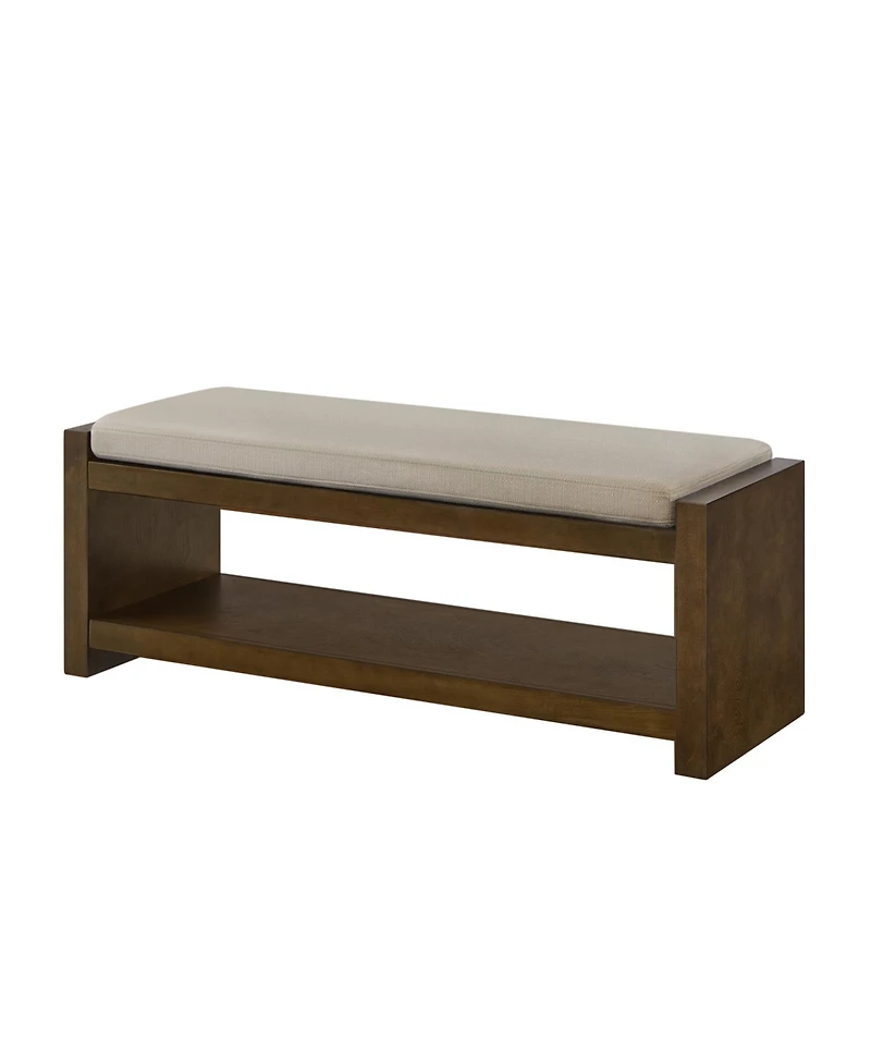 Streamdale Furniture 47" Padded Bench with Shoe Rack - Granite Linen