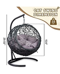 Streamdale Furniture Cat Swing Bed with Stand
