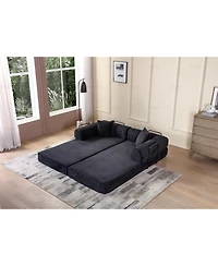 Streamdale Furniture Corduroy Convertible Sleeper Sofa Bed - Black