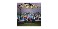 Mecale 10 Feet 360° Rotation Solar Powered Led Patio Offset Umbrella without Weight Base