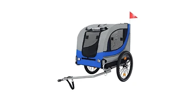 Aostirmotor Large Folding Bike Trailer for Dogs – 120LB Capacity, All-Terrain Pet Carrier