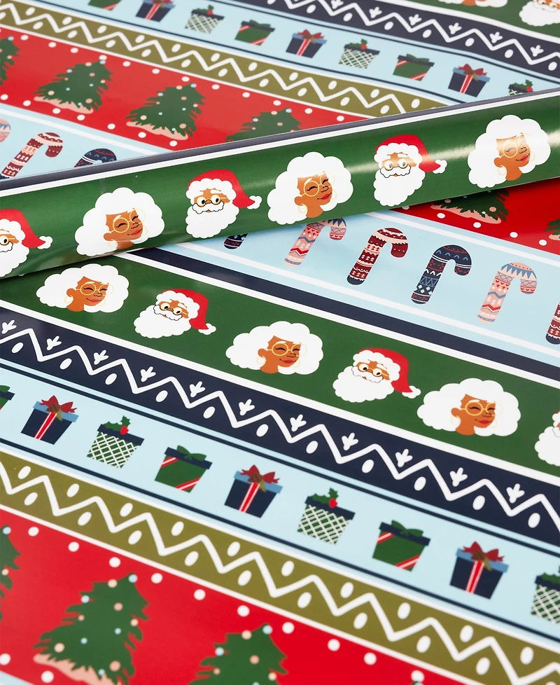 Black Paper Party Fair Isle Gift Wrap