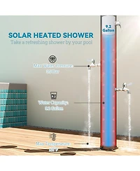 Outsunny 9.2 Gallon Slolar Heated Outdoor Shower with 2 Shower Heads
