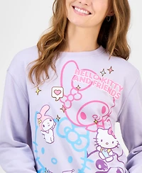Love Tribe Juniors' Hello Kitty And Friends Cotton Crewneck Sweatshirt