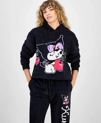 Hybrid Juniors' Kuromi Plush Pull-On Hoodie