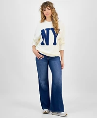 Rebellious One Juniors' Ny-Applique Sweatshirt