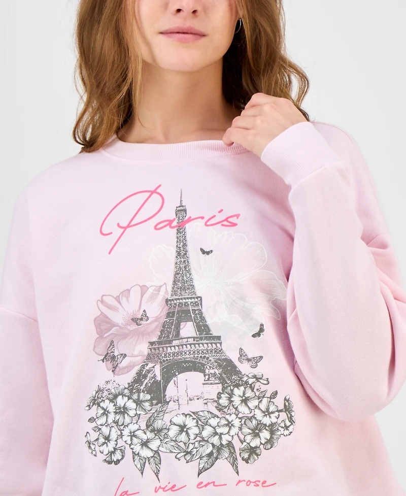 Self Esteem Juniors' Paris Graphic Sweatshirt