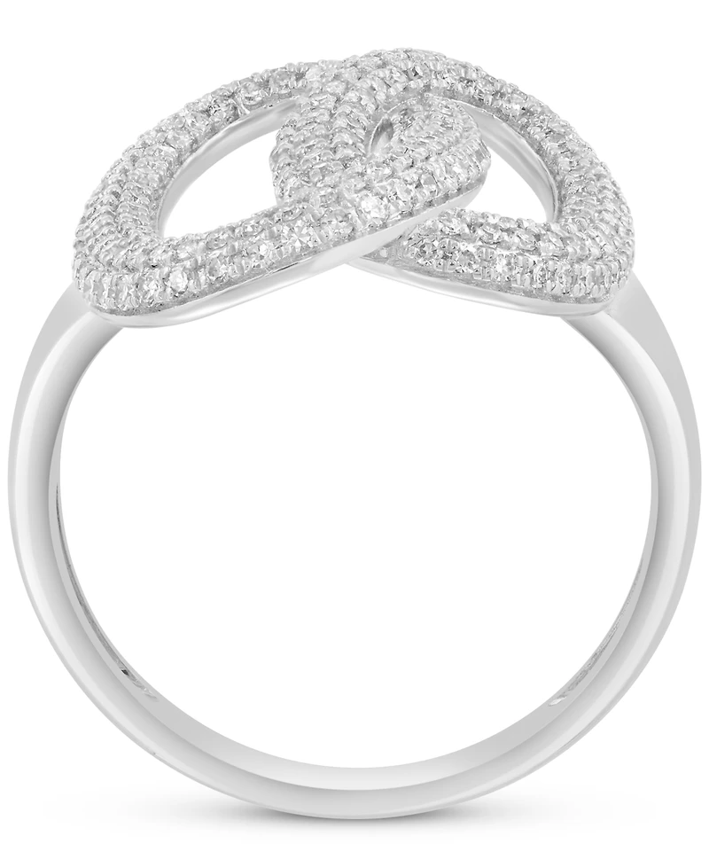 Effy Diamond Pave Interlocking Oval Circle Ring (5/8 ct. t.w.) in 14k White Gold