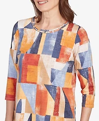 Alfred Dunner Petite Detailed Neckline Top