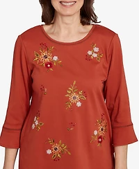 Alfred Dunner Petite Floral Flutter Top
