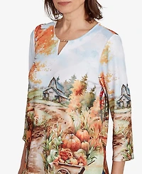 Alfred Dunner Petite Farm Harvest Top