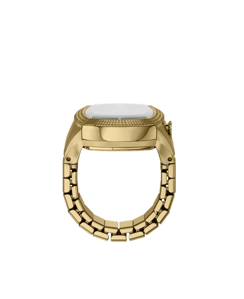 Fossil Unisex Nick Jonas x Machine Luxe Vignette Gold-Tone Stainless Steel Ring Watch, 18.5mm