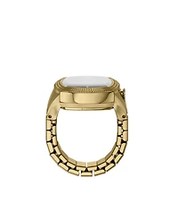 Fossil Unisex Nick Jonas x Machine Luxe Vignette Gold-Tone Stainless Steel Ring Watch, 18.5mm