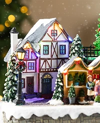 Glitzhome 15.25" Christmas Oversized Resin Lighted Village