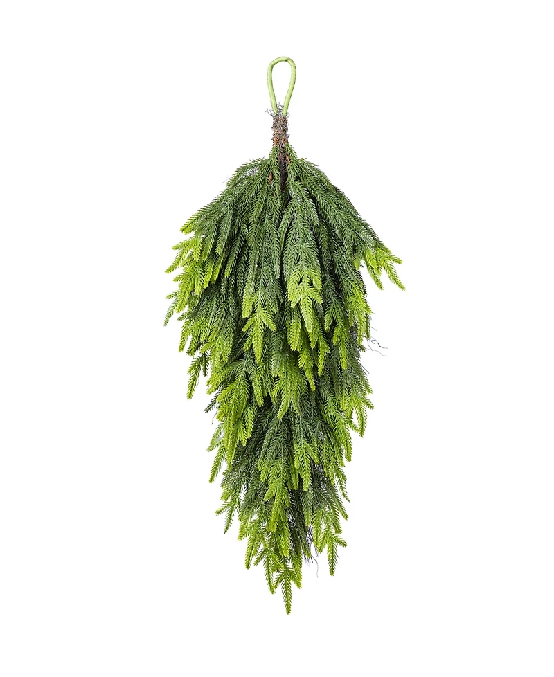 Glitzhome 31.5" Greenery Polyethylene Christmas Dripping Teardrop