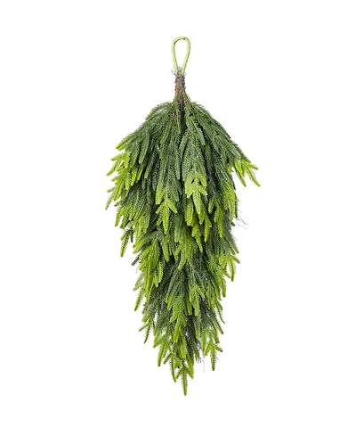 Glitzhome 31.5" Greenery Polyethylene Christmas Dripping Teardrop